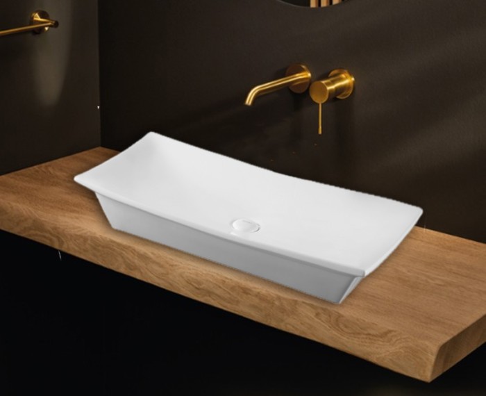 Раковина 80х39,5х13, накладная, белая, Azario - AZ-4277