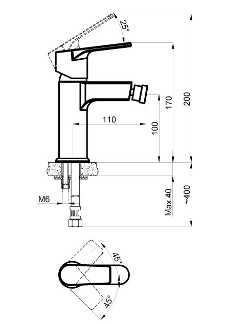 Смеситель для биде, хром, Azario TREYA арт. AZ-15686601