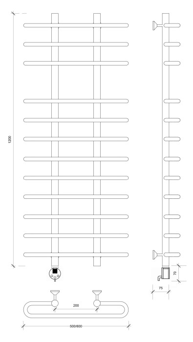 Полотенцесушитель электрический 120x20x60 Венеция 5 Secado арт. 4673739234303