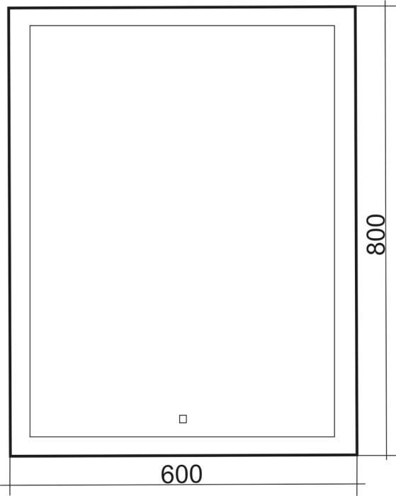 Зеркало 600х800 c подсветкой и диммером, сенсор выкл, Azario Гуверт - ФР-1540