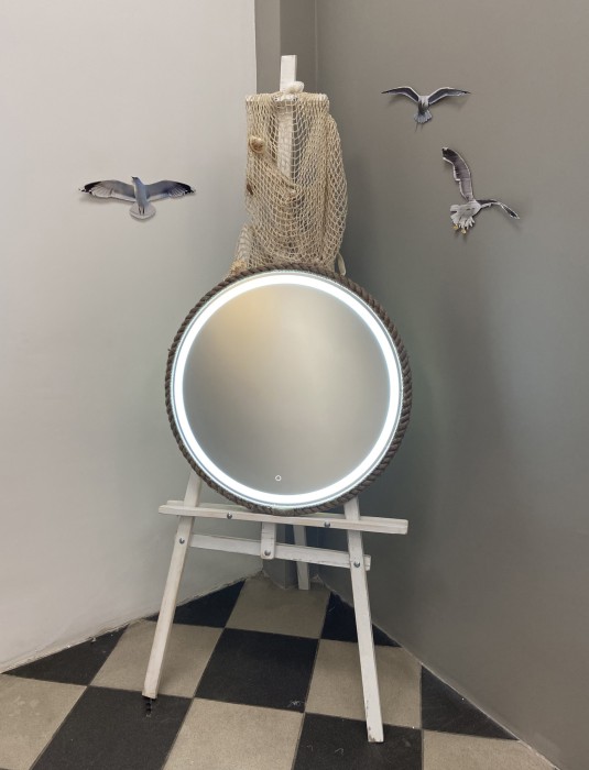 Зеркало D650 декор-канат, сенсорный выключатель с функцией диммера, Azario Бригантина - LED-00002573