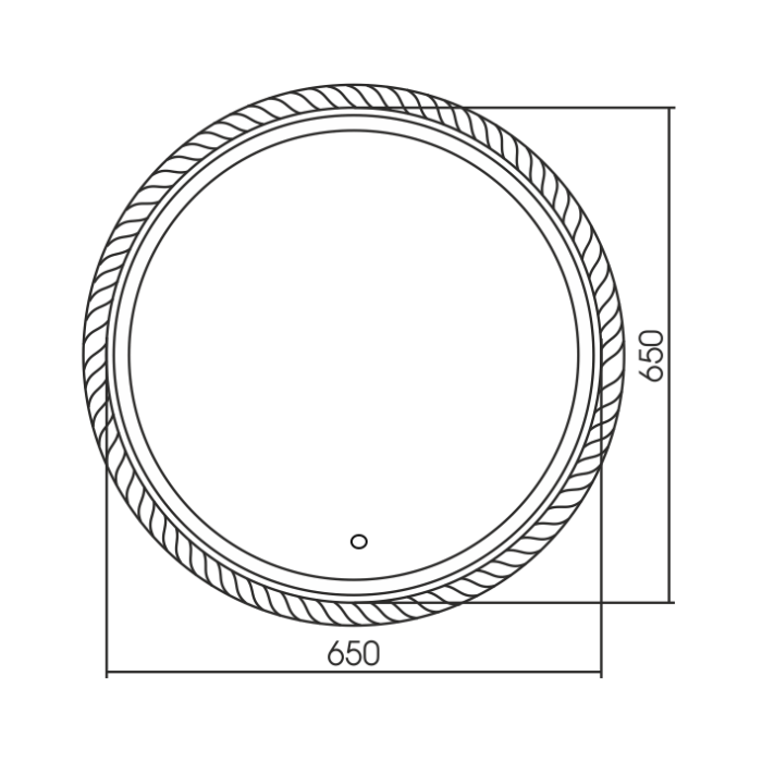 Зеркало D650 декор-канат, сенсорный выключатель с функцией диммера, Azario Бригантина - LED-00002573