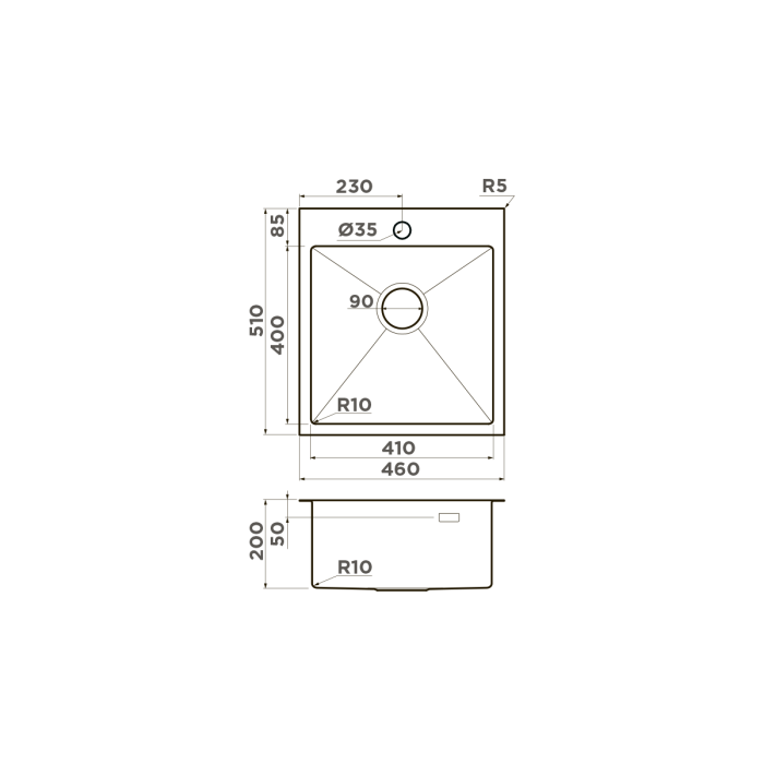 Кухонная мойка Omoikiri Akisame 46-GB нерж. сталь, цвет графит арт. 4997012