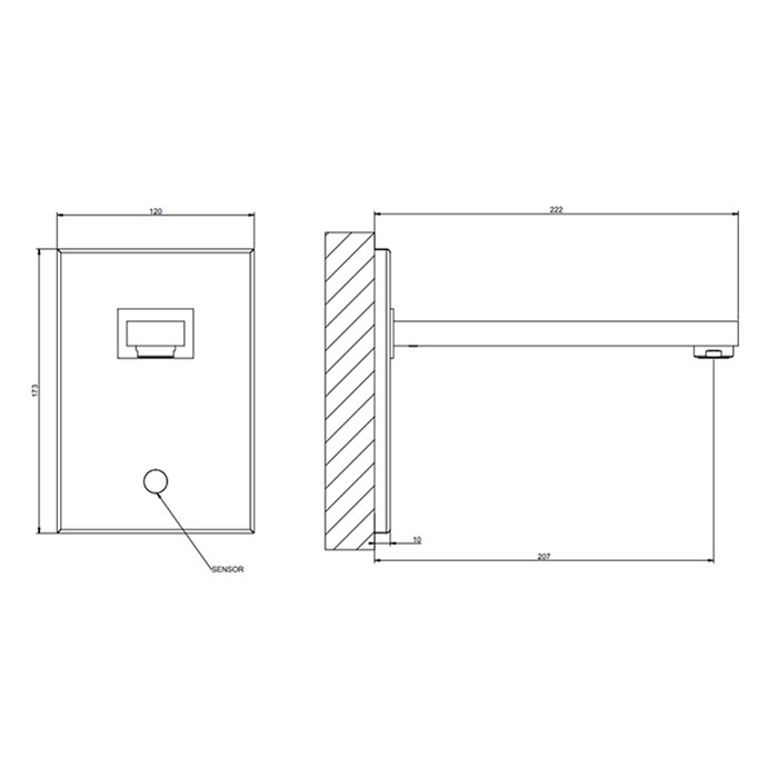 Смеситель для раковины, встраиваемый, электронный, внешняя часть, Gessi Rettangolo, black xl арт. 20130#299