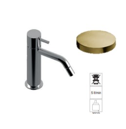 Смеситель для биде, высокий излив, без донного клапана, Giulini My future, золото брашированное арт. 5907/SCOSP