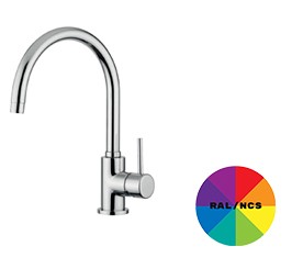 Смеситель для раковины с поворотным изливом без донного клапана, Giulini Futuro, RAL арт. 6581/SCCCRAL