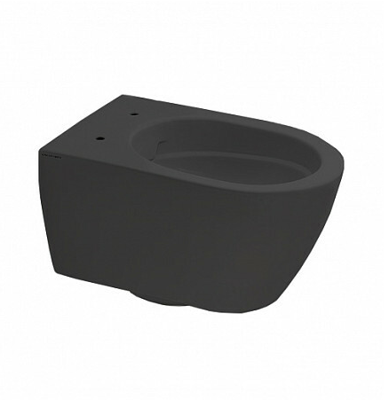 Унитаз подвесной, безободковый, цвет черный матовый с антибактериальным и грязеотталкивающим покрытием BIOKER, Scarabeo GLAM - 5201/TW 49 BK