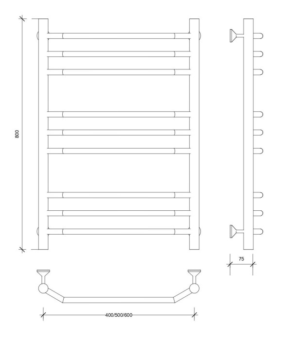 Полотенцесушитель водяной 80x40 Агата 3 (хром) Secado арт. 4603777444327