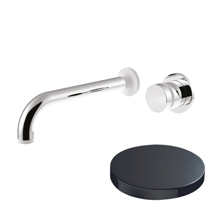 Смеситель встраиваемый для раковины, без донного клапана, Giulini My ring, хром черный глянц арт. MR0025CRN