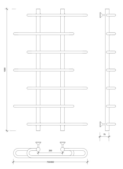 Полотенцесушитель водяной 100x20x70 Венеция 4 (хром) Secado арт. 4603777446512