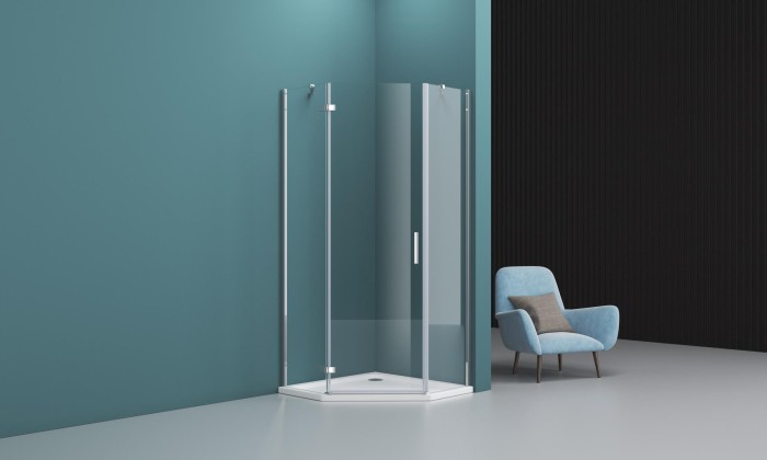 Душевой уголок 90x195 BelBagno, глянцевый хром, Kraft арт. KRAFT-P-1-90-C-Cr-R