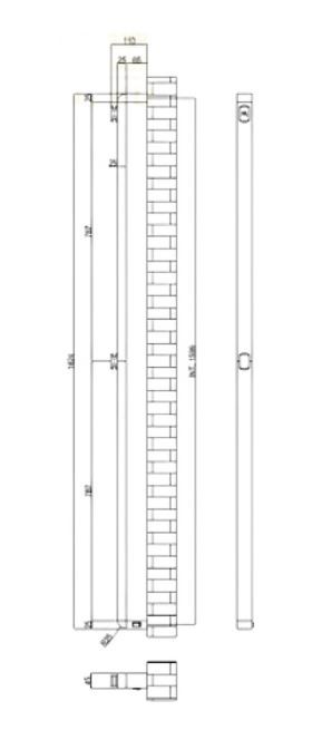 Полотенцесушитель электрический Margaroli Panorama 11х4.5х162.4см., цвет: черный матовый арт.686MBB-1600
