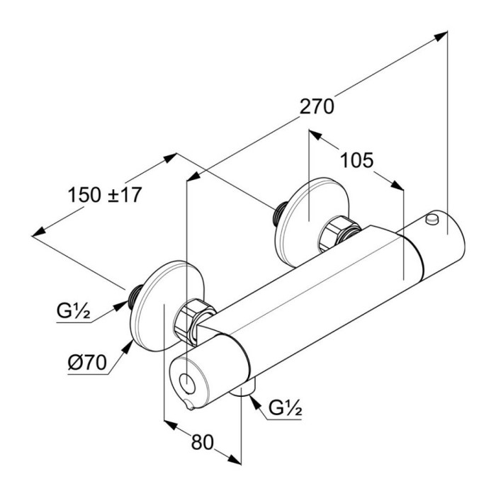 Термостат для душа, basic Kludi, хром - 350020538