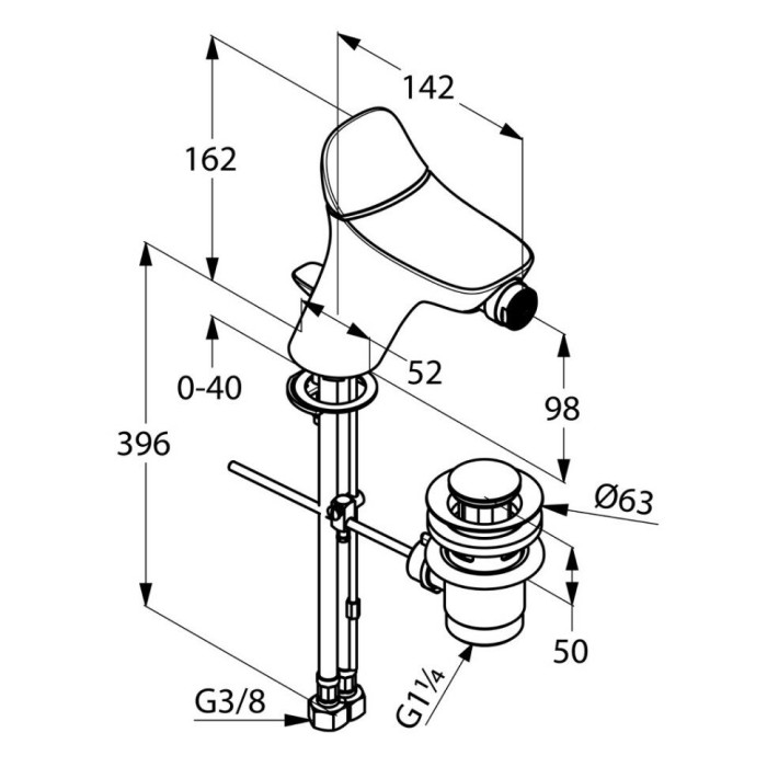 Однорычажный смеситель для биде dn15, ambienta Kludi, хром - 532160575