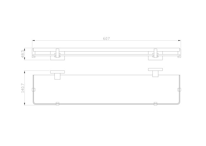 Стеклянная полка для ванной, Wonzon & Woghand Flat, WW-9727 цвет: хром