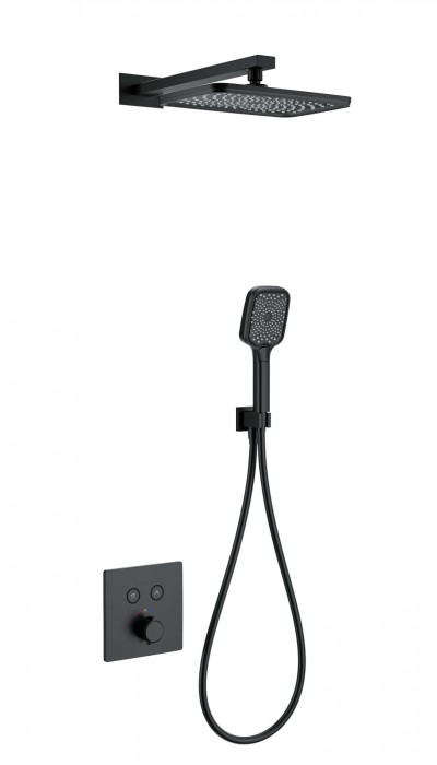 Душевая система с термостатом встраиваемая, Wonzon &amp; Woghand, WW-D2017-B-MB цвет: черный