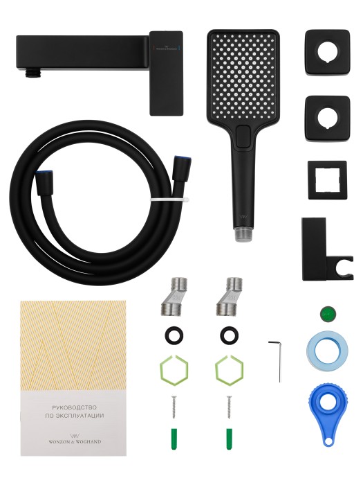 Смеситель для душа, Wonzon & Woghand Cube 2.0, WW-88048068-MB цвет: черный