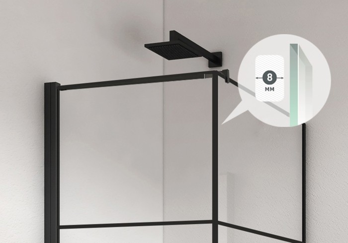 Душевой уголок 900x900мм BERGES Dark, черный арт. 061020R