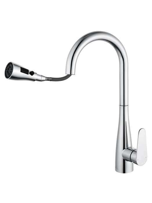 Смеситель для кухни с выдвижным изливом, Wonzon & Woghand, WW-121E201B-CR цвет: хром