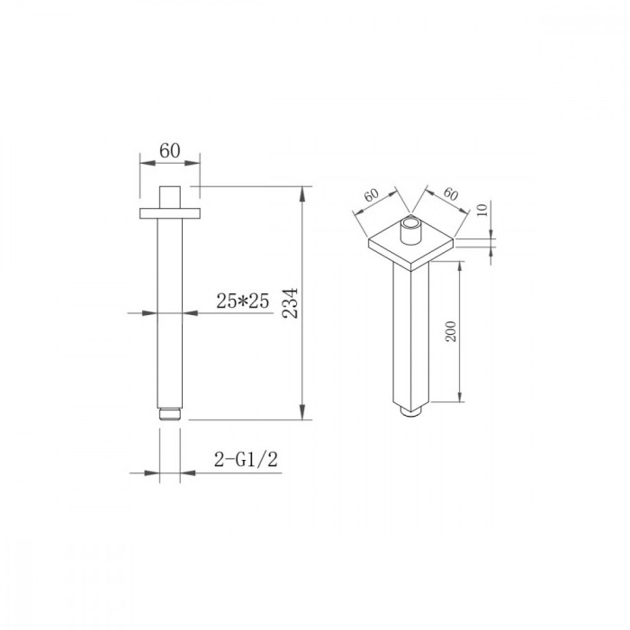 Держатель верхнего душа BERGES Ventas, хром арт. 074011