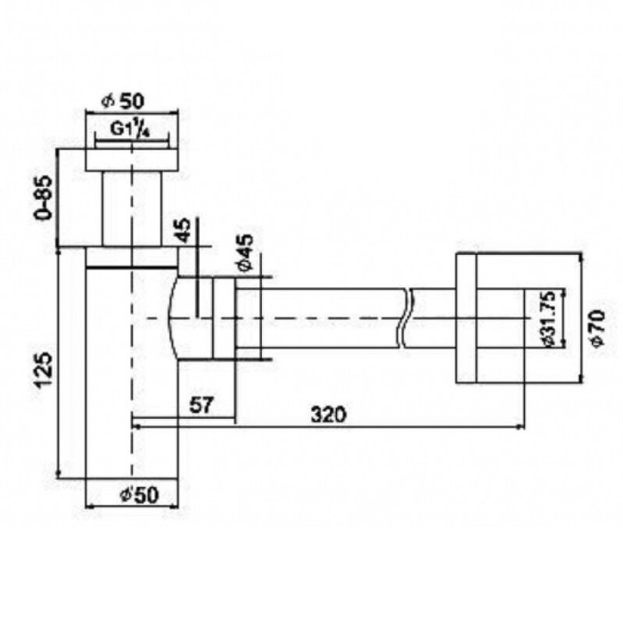 Сифон для раковины, золото, Boheme 608-2