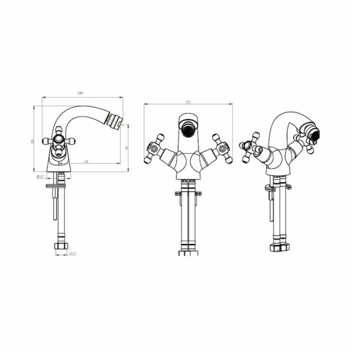 Смеситель для биде, бронза, Flora Boheme 296-FL