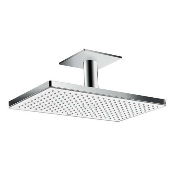 Верхний душ с потолочным кронштейном скрытого монтажа Rainmaker Select Hansgrohe, белый, хром арт. 24012400