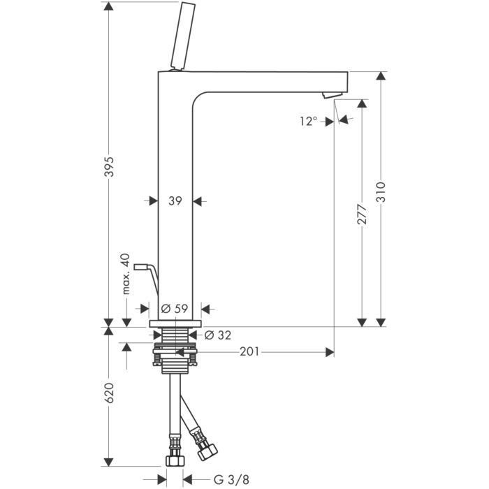 Смеситель для раковины Citterio Axor, шлифованная бронза арт. 39020140