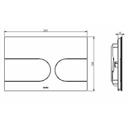 Накладная панель смыва для унитаза, Neorest TOTO, MB175M#SS цвет: нержавеющая сталь