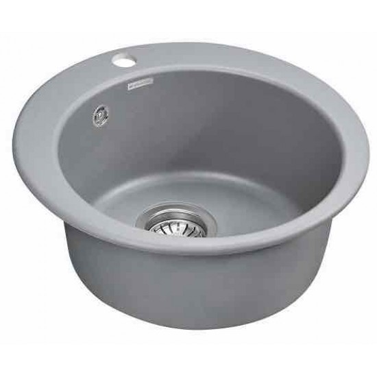 Мойка для кухни гранит D475 Paulmark GELEGEN 50, серый металлик - PM404800-GRM