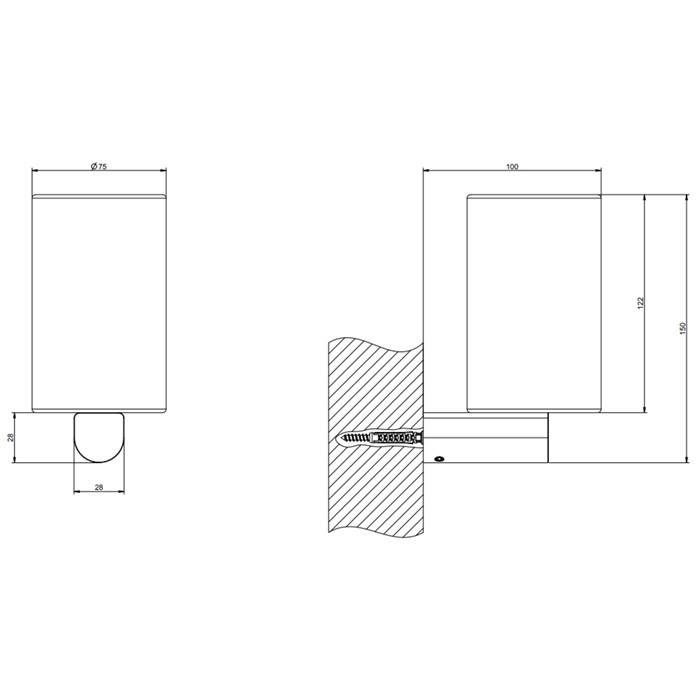 Стакан для зубных щеток настенный, Gessi Rilievo, хром арт. 59507#031