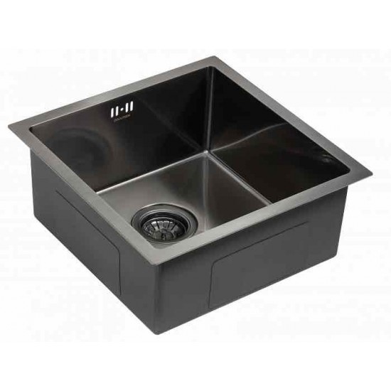 Мойка для кухни нержавеющая 440х440мм Paulmark GERBERG, вороненая сталь - PM214444-GM