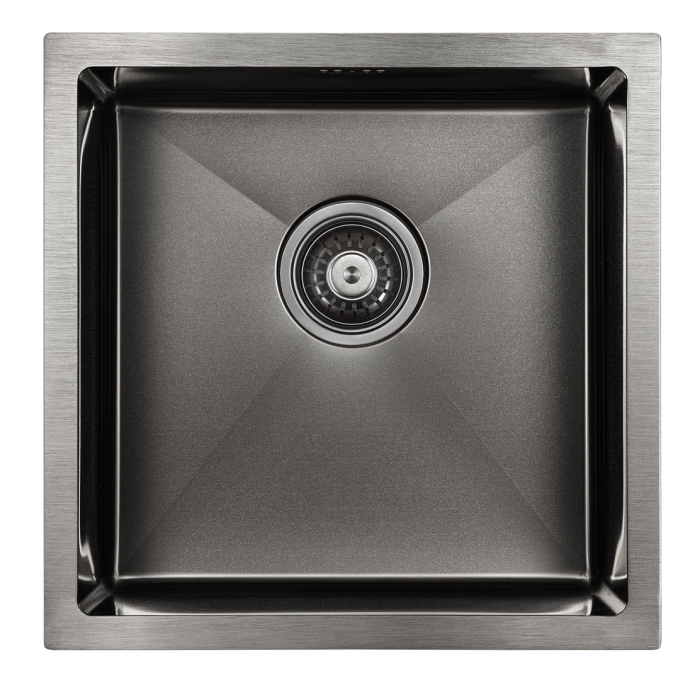 Мойка для кухни нержавеющая 440х440мм Paulmark GERBERG, вороненая сталь - PM214444-GM