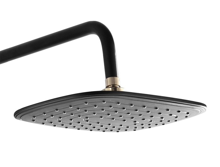 Душевая система с поворотным изливом, керамический картридж, черный/золото, Azario NEVO арт. AZ-801-2