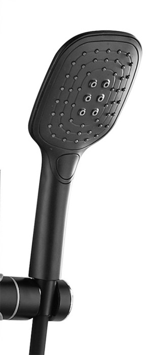 Душевая система с поворотным изливом, керамический картридж, черный/золото, Azario NEVO арт. AZ-801-2