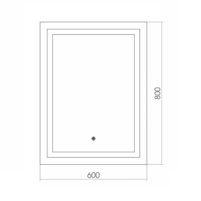 Зеркало 600х800 c подсветкой и диммером, сенсорный выключатель, Azario Рига - ФР-00001378