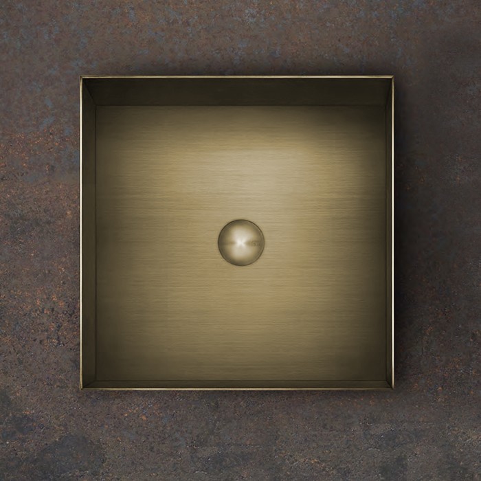 Раковина 40x40 см, без отв., для установки на столешницу, без перелива, нержавеющая сталь, Gessi 316, warm bronze brushed pvd арт. 54605#726