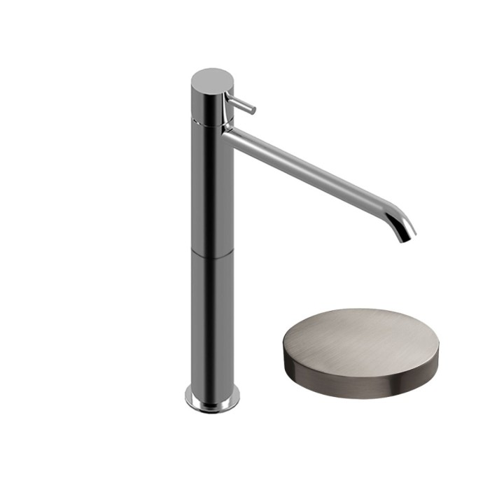 Высокий однорычажный смеситель для раковины, с удлиненным изливом, Giulini My future, никель матовый арт. 5939/SCNKO