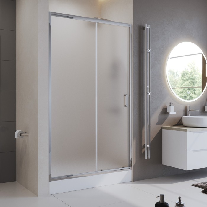Душевая дверь в нишу 100x195 BelBagno, глянцевый хром, Uno-195 арт. UNO-195-BF-1-100-P-Cr