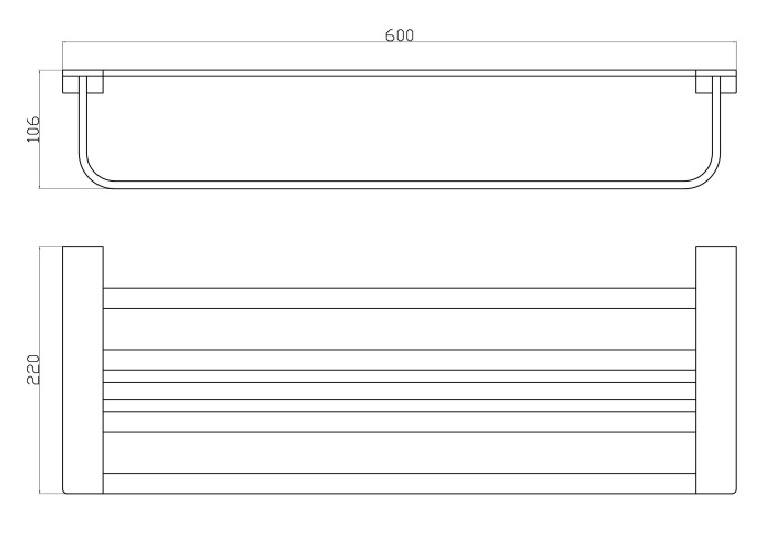 Полотенцедержатель с полкой, Wonzon & Woghand Eclipse, WW-9181-GM цвет: графит