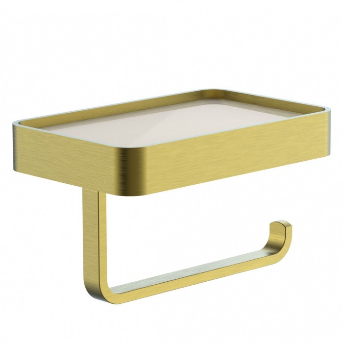 Держатель для туалетной бумаги с полкой, Wonzon &amp; Woghand Lotte, WW-8336-BG цвет: золото