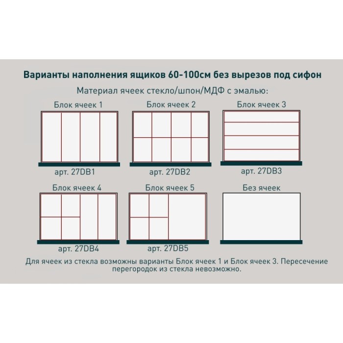 Блок ячеек 5 для тумб Domino, Salini арт. 27DB5