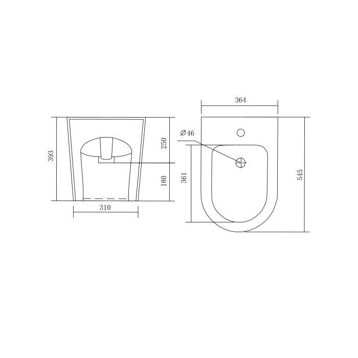 Биде напольное Aquatek Оберон/ бетта, белый арт. AQ1276-00