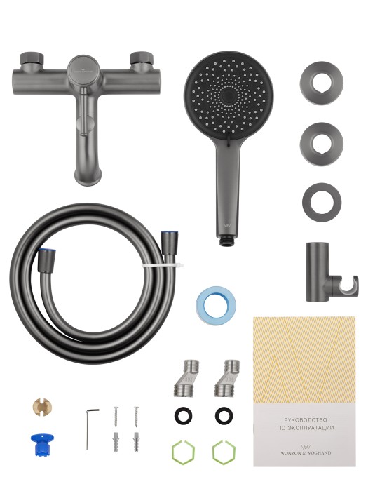 Смеситель для ванны с душем, Wonzon & Woghand Tor, WW-88037073-BGM цвет: графит