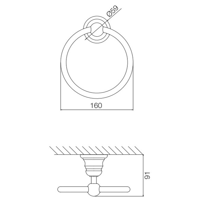 Fima Carlo Frattini Полотенцедержатель-кольцо 16см., подвесной, Victory, F6062/1CR цвет: хром