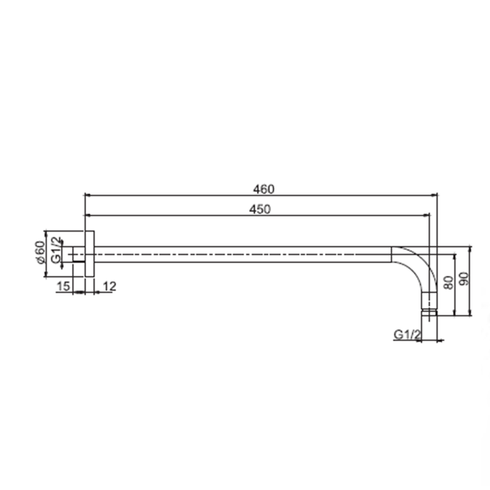 Fima Carlo Frattini Держатель верхнего душа 450 мм., для монтажа на стену, Wellness, F2138OR.45 цвет: золото