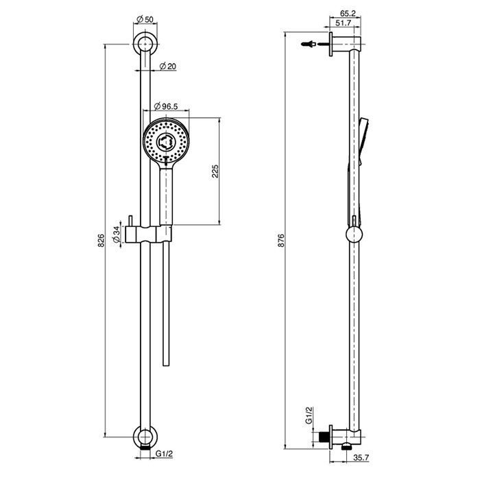 Fima Carlo Frattini Душевой гарнитур: штанга с ручным душем, Saliscendi, F2039NS цвет: чёрный