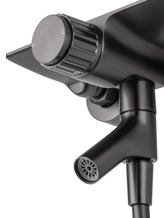 Смеситель для ванны с душевым гарнитуром, Wonzon & Woghand Click, WW-FE05L222-BGG цвет: графит