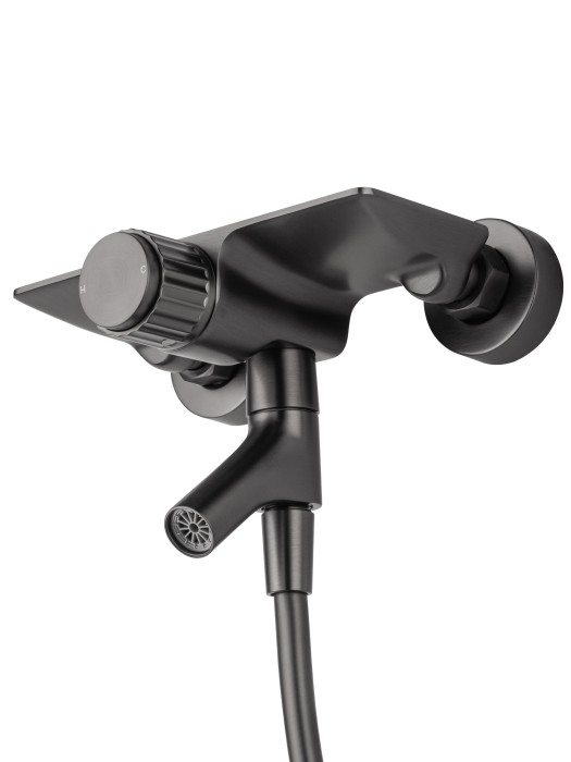 Смеситель для ванны с душевым гарнитуром, Wonzon & Woghand Click, WW-FE05L222-BGG цвет: графит