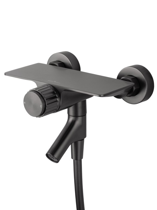Смеситель для ванны с душевым гарнитуром, Wonzon & Woghand Click, WW-FE05L222-BGG цвет: графит